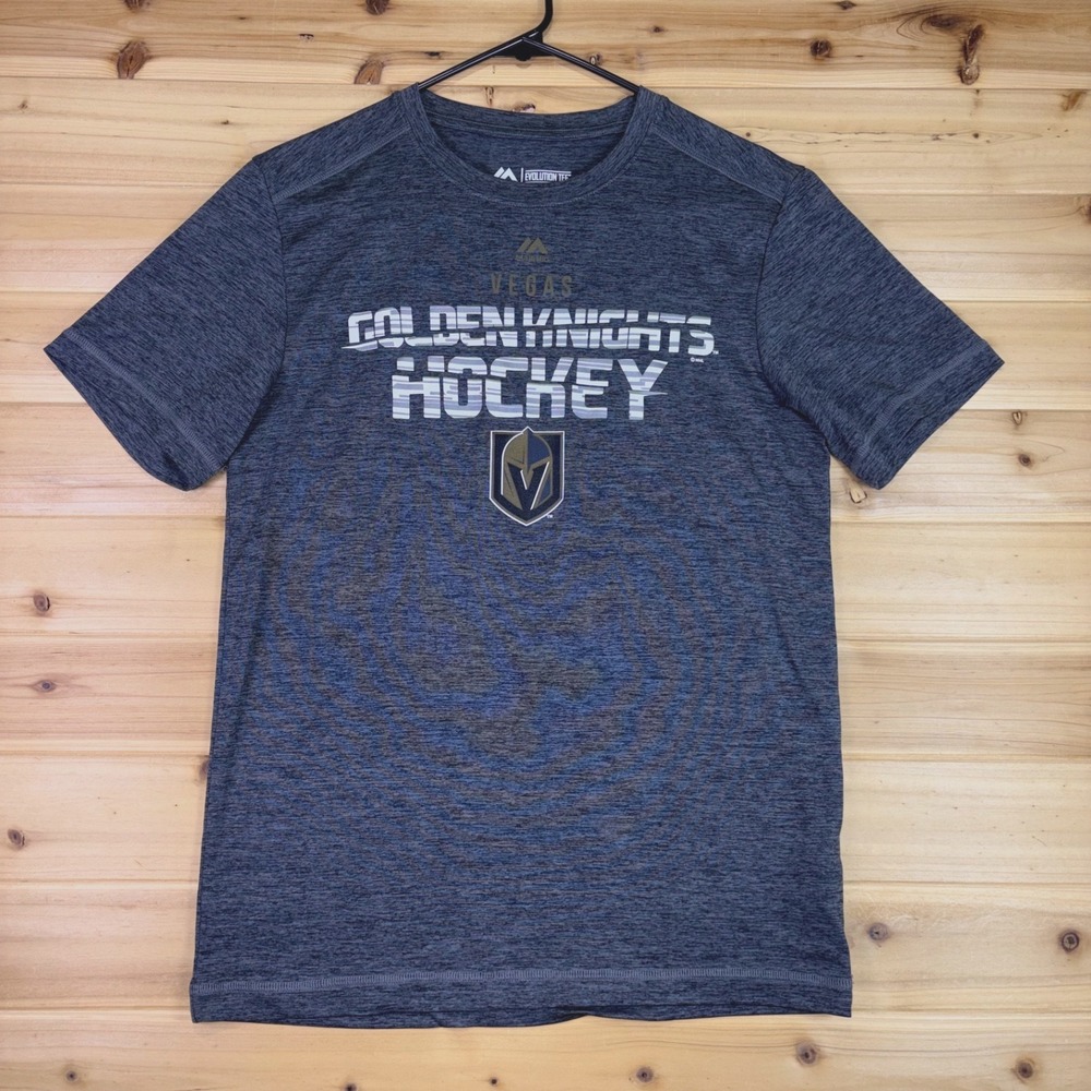 Majestic NHL Las Vegas Golden Knights T-Shirt Mens Small Heather Gray Cool Base